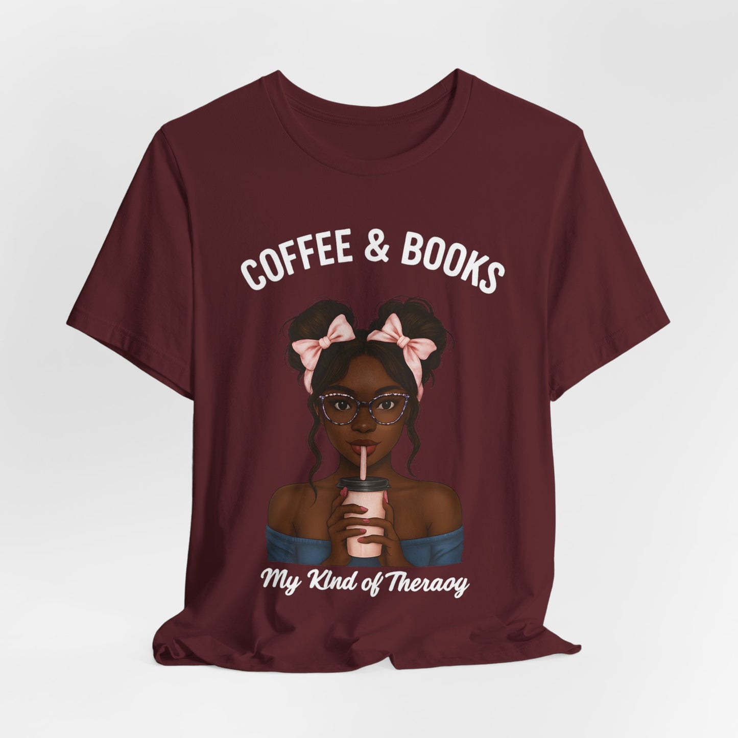 Coffee & Books Tee — "My Kind of Therapy" Graphic Shirt