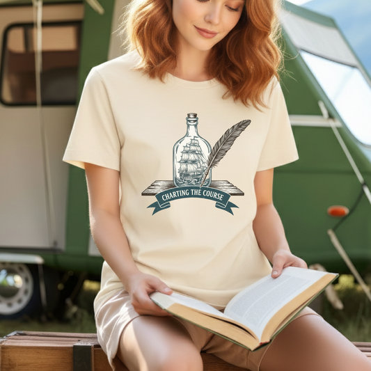 Ship in a Bottle Writer T-Shirt — Travel & Adventure Tee