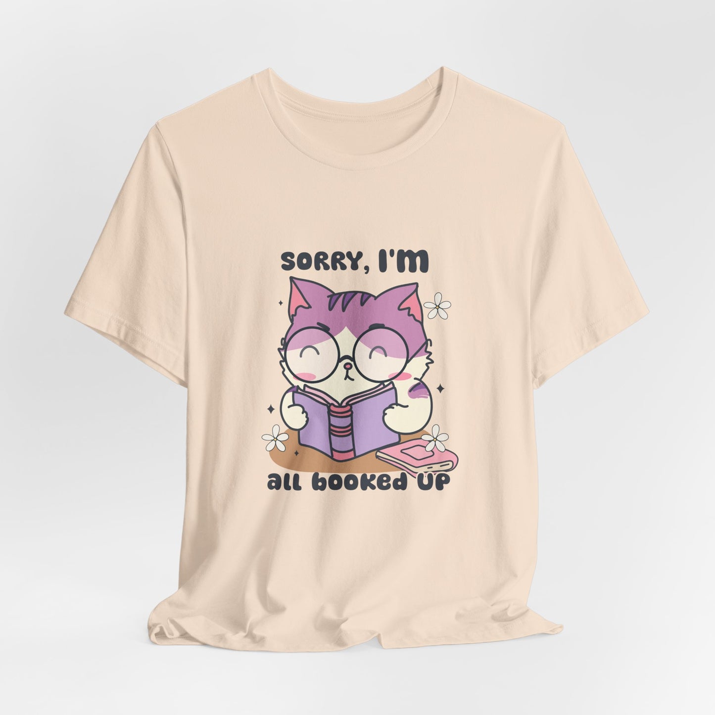 Sorry I'm All Booked Up Cat T-Shirt