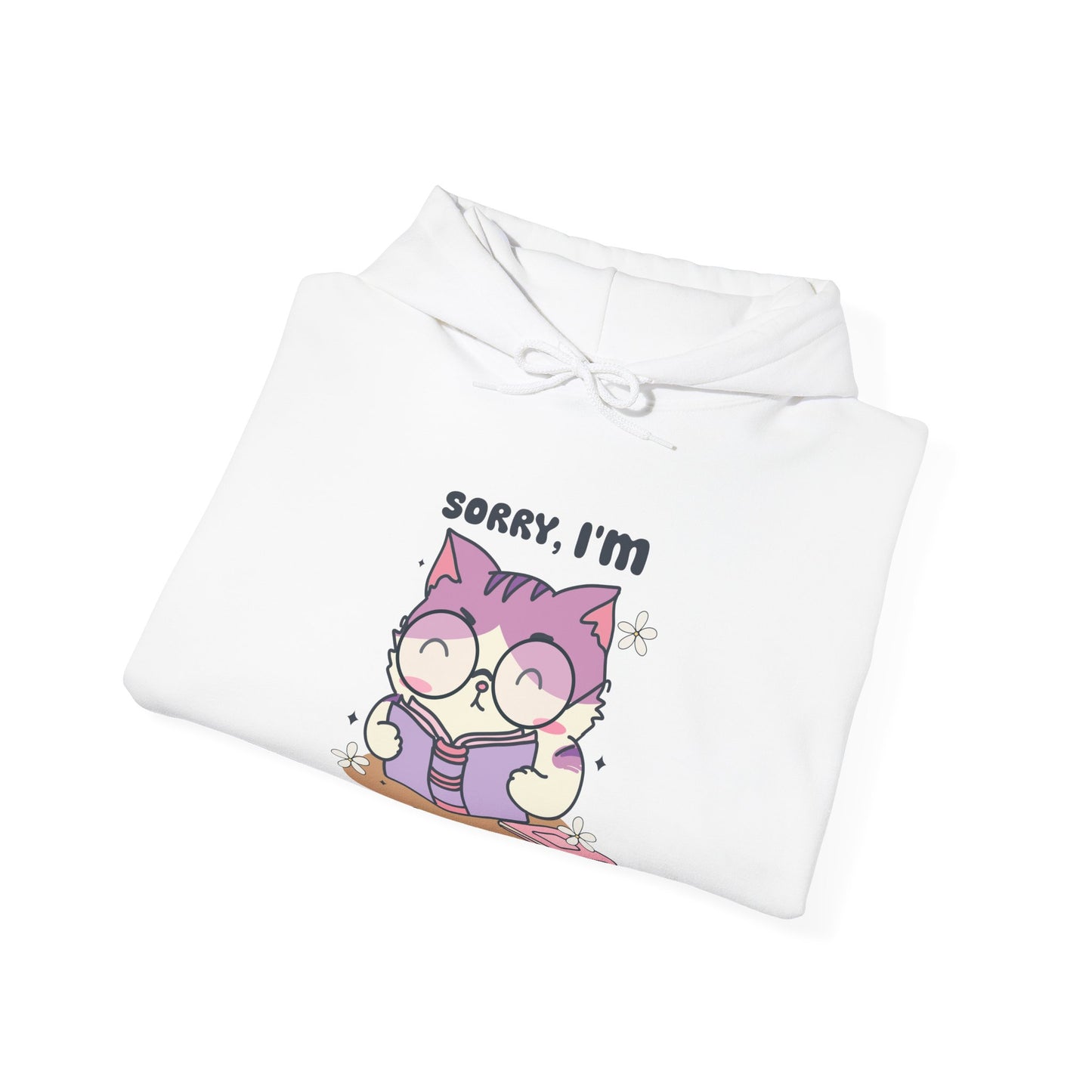 Sorry, I'm All Booked Up" Cute Cat Hoodie