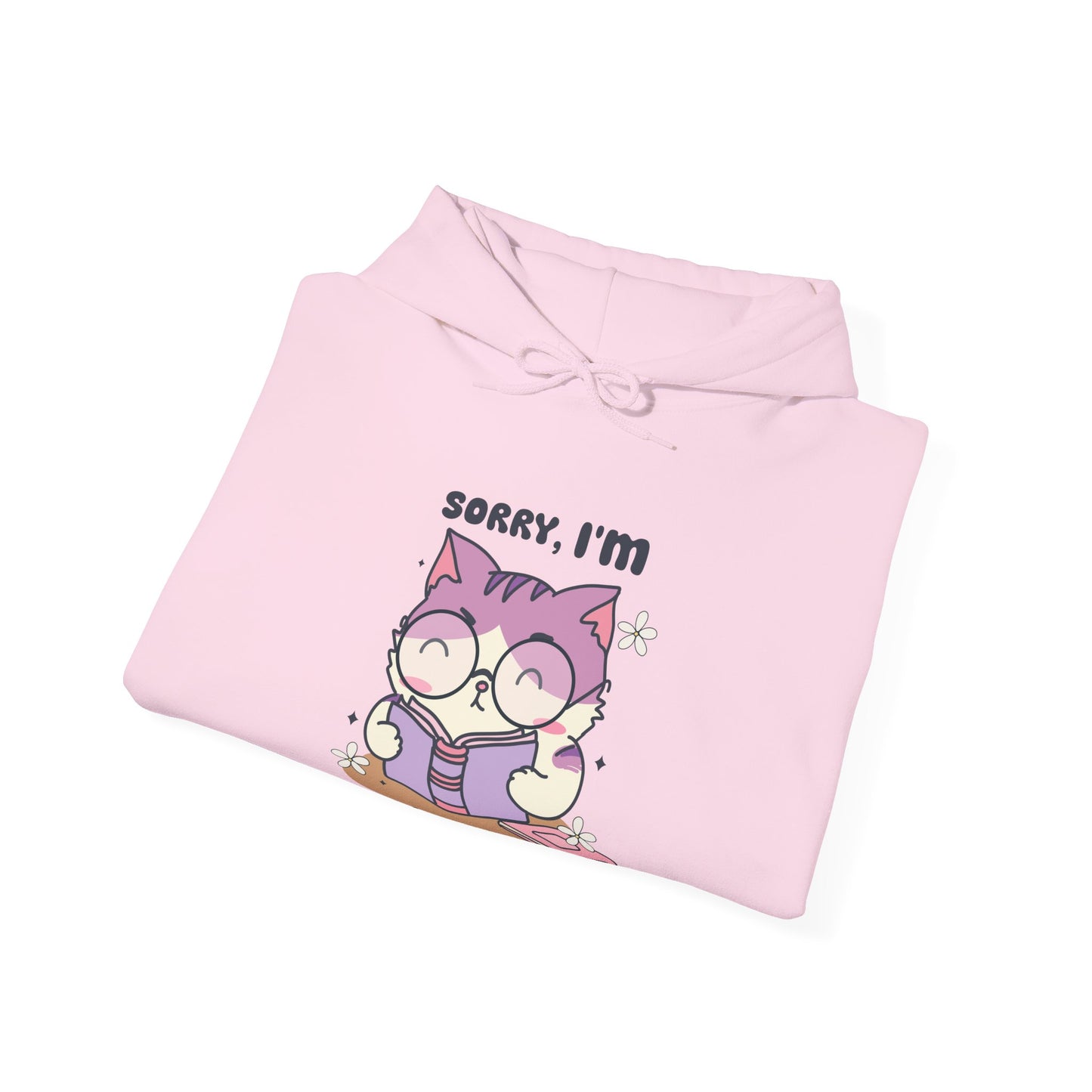 Sorry, I'm All Booked Up" Cute Cat Hoodie
