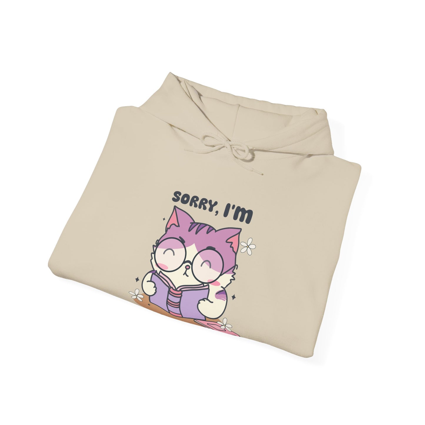 Sorry, I'm All Booked Up" Cute Cat Hoodie