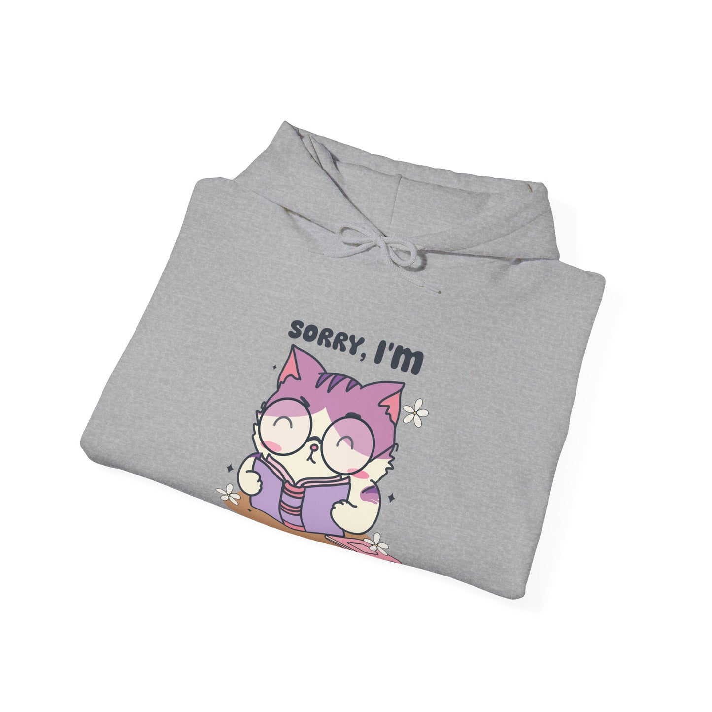 Sorry, I'm All Booked Up" Cute Cat Hoodie