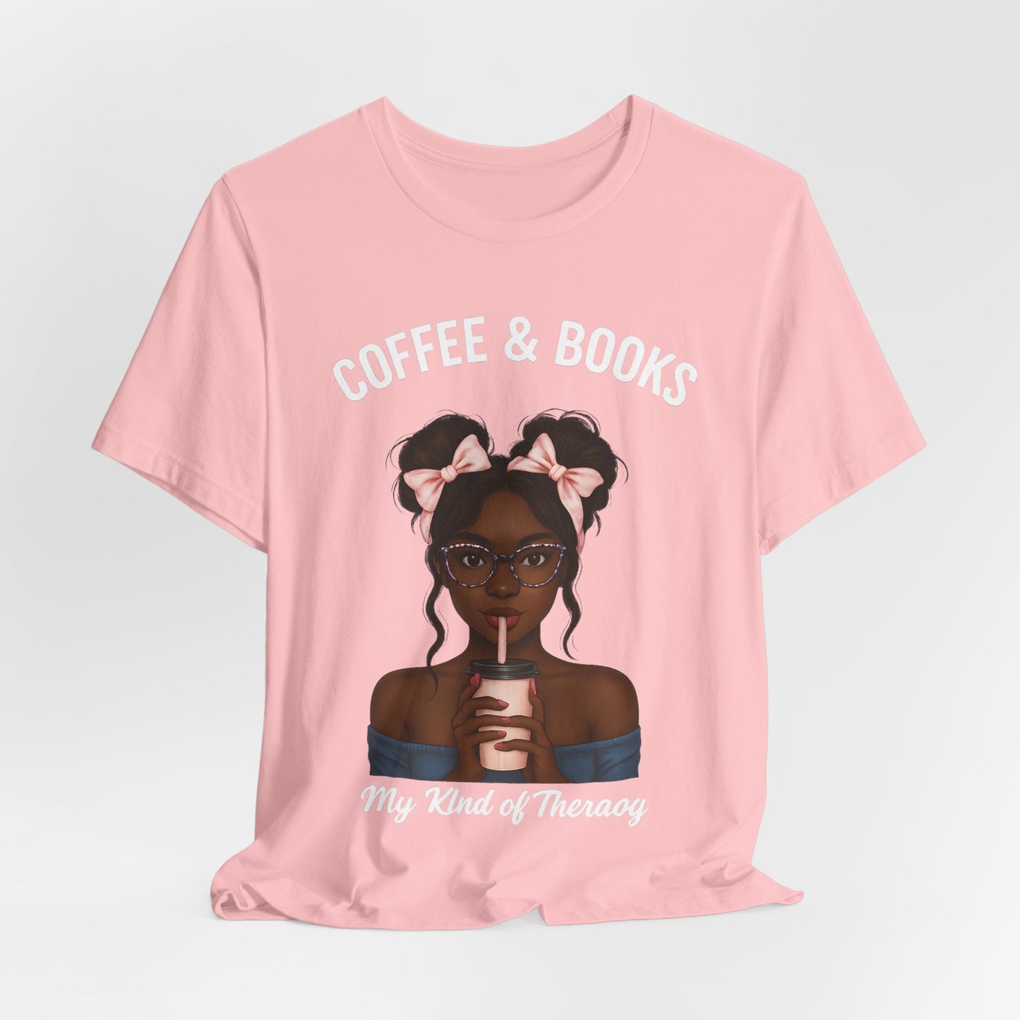 Coffee & Books Tee — "My Kind of Therapy" Graphic Shirt