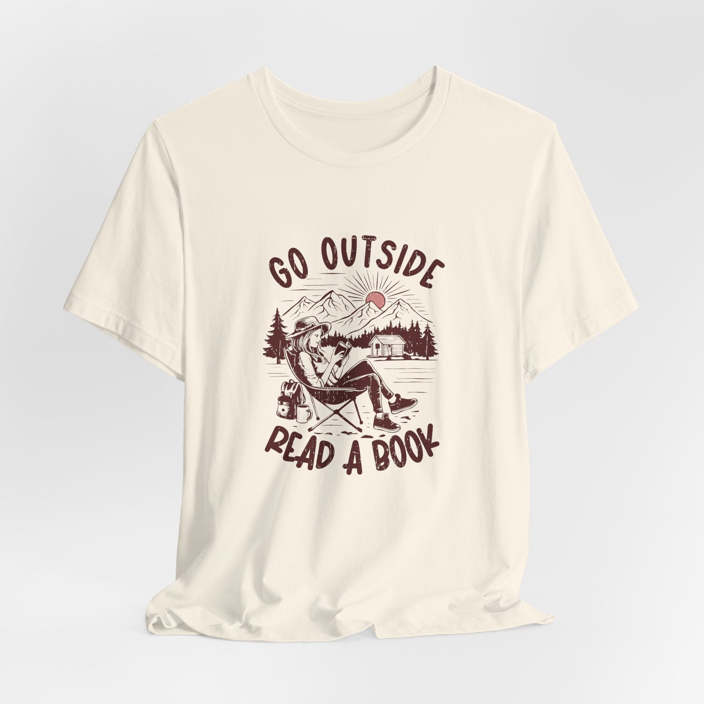 Go Outside Read a Book Camping Tee